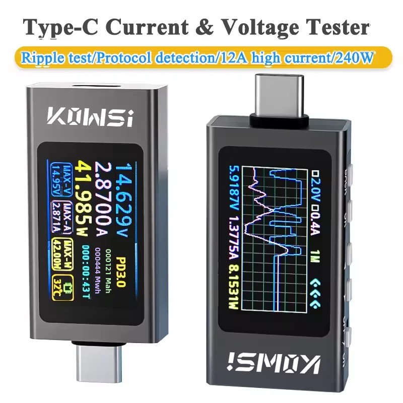 KWS-X1 Tipe-C Monitor Arus dan - Diy Electronic Load ulasan dan harga
