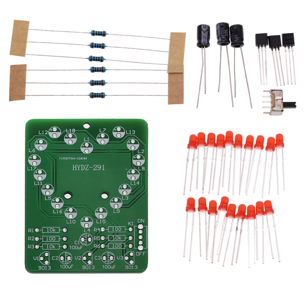 LED Lampu Lari Berbentuk Hati  - Diy Electronics Learning Kit ulasan dan harga